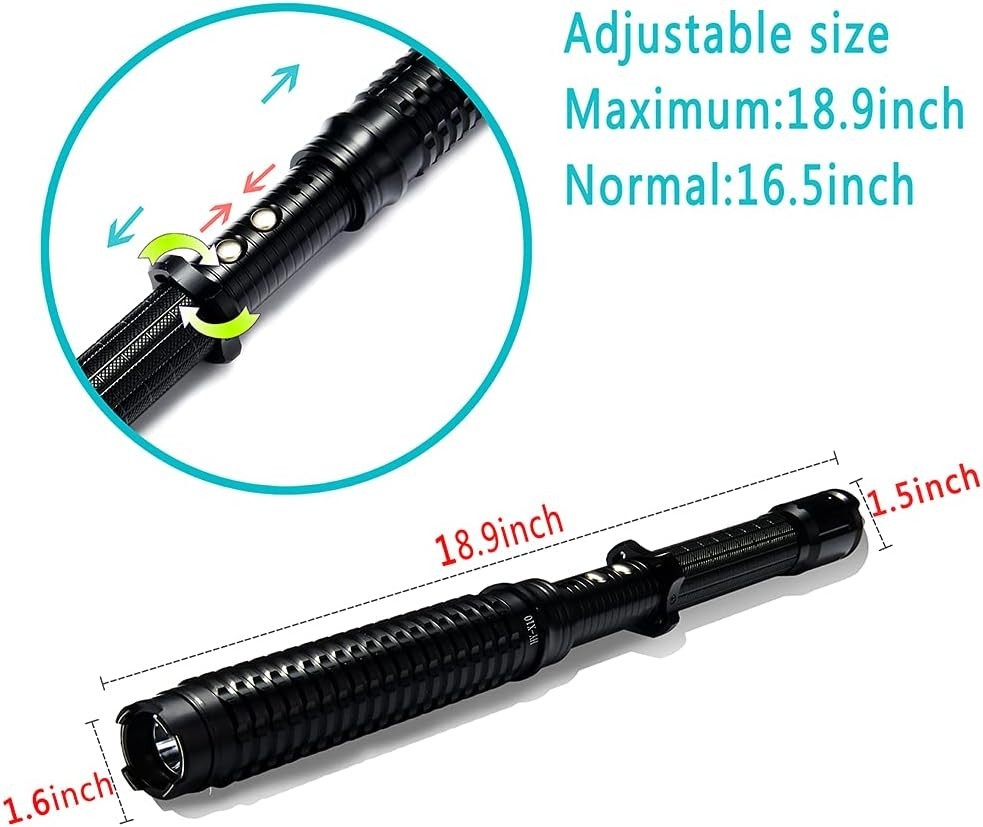 Advanced Self-Defense Tool: 80 Million Volt LED Flashlight – Adjustable 18.9in