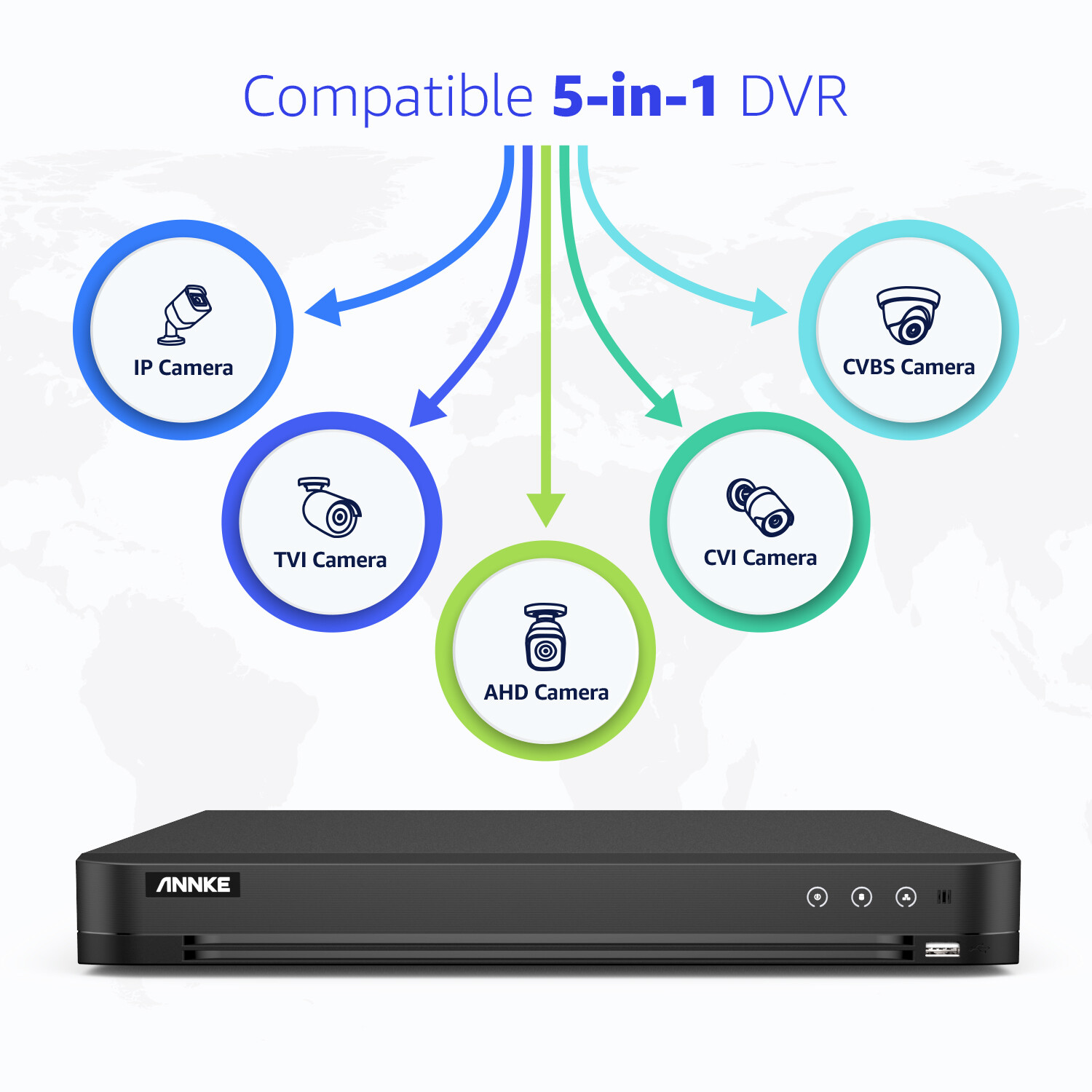 ANNKE 4K 8MP H.265+16CH 5IN1 DVR Digital Video Recorder For Security Camera Syst