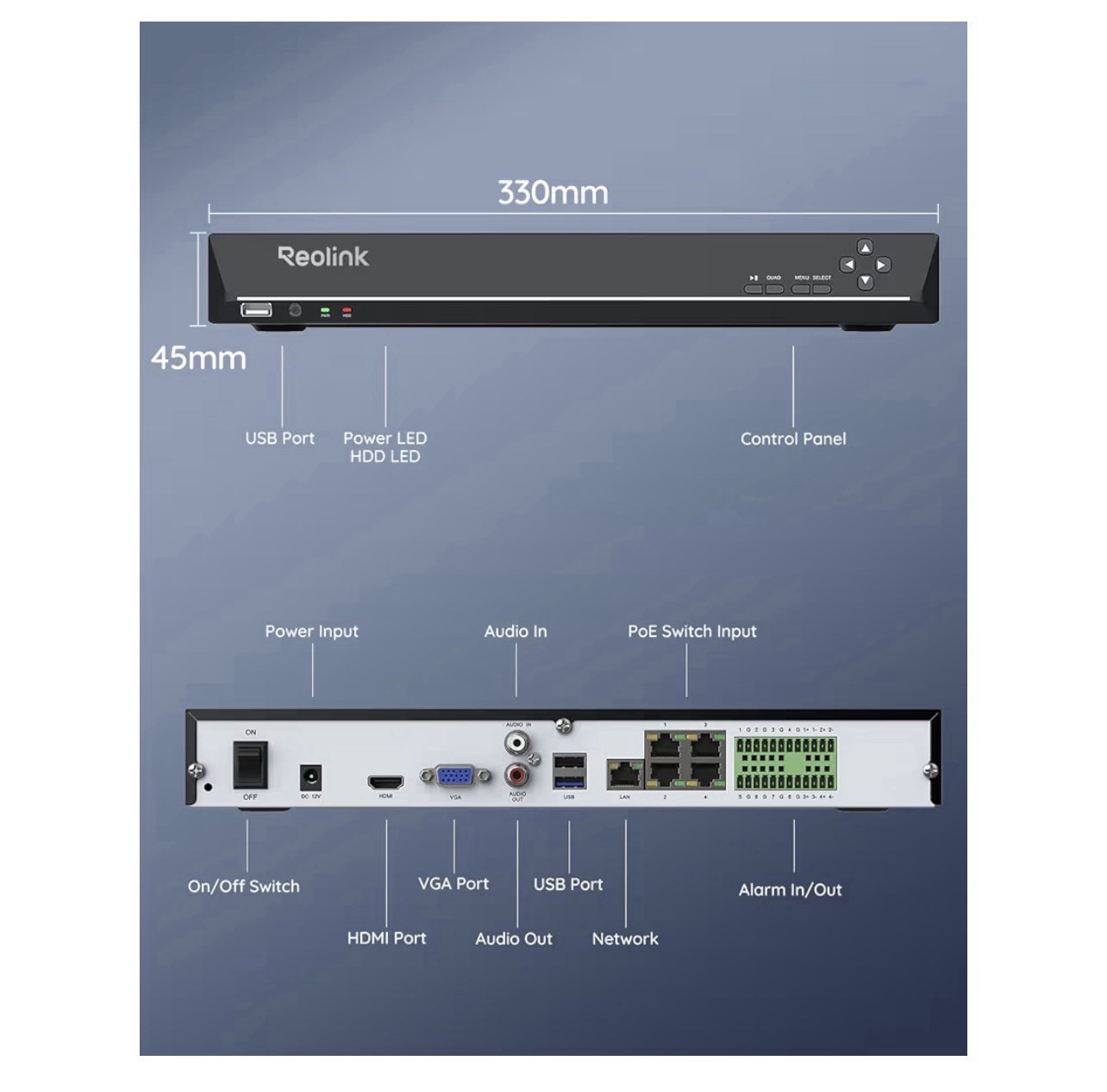 REOLINK 36CH Network Video Recorder for Home Security Camera System..