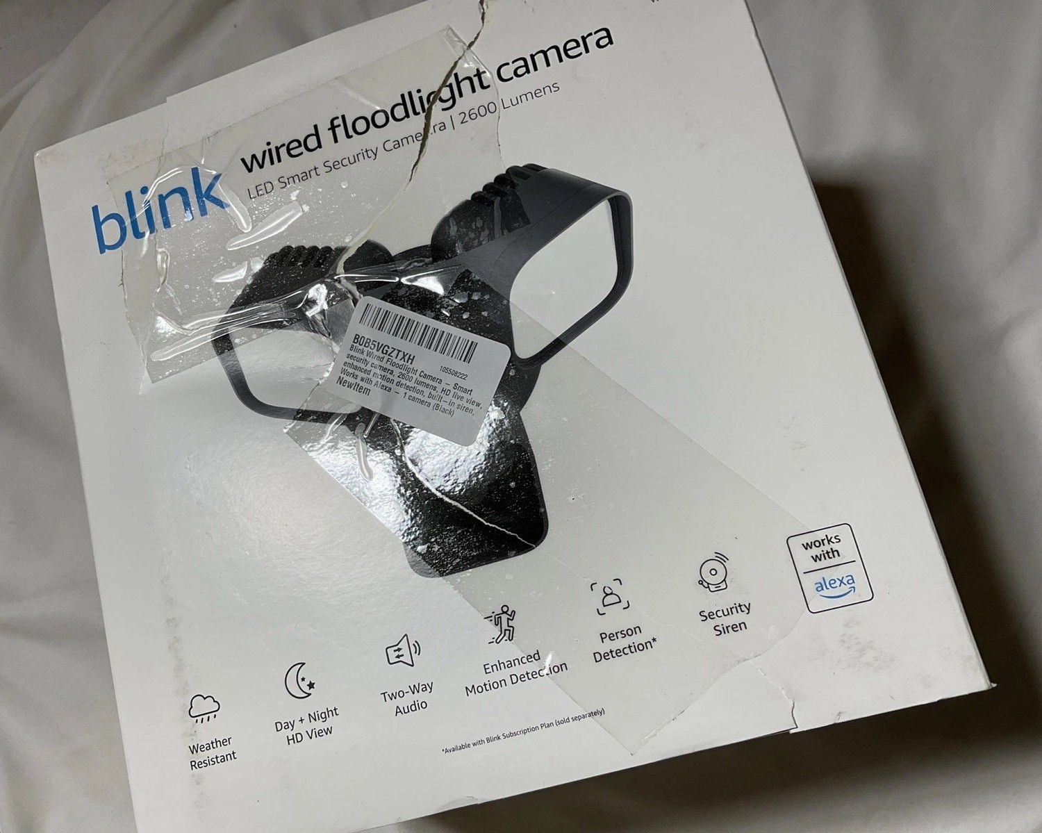 Blink Wired Floodlight Smart security camera 2600 lumens HD Black DAMAGEDBOX G9