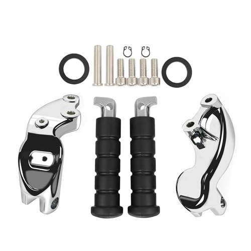 Motorcycle Footpeg Foldable Rear Passenger Foot Pegs without heat guard Chrome
