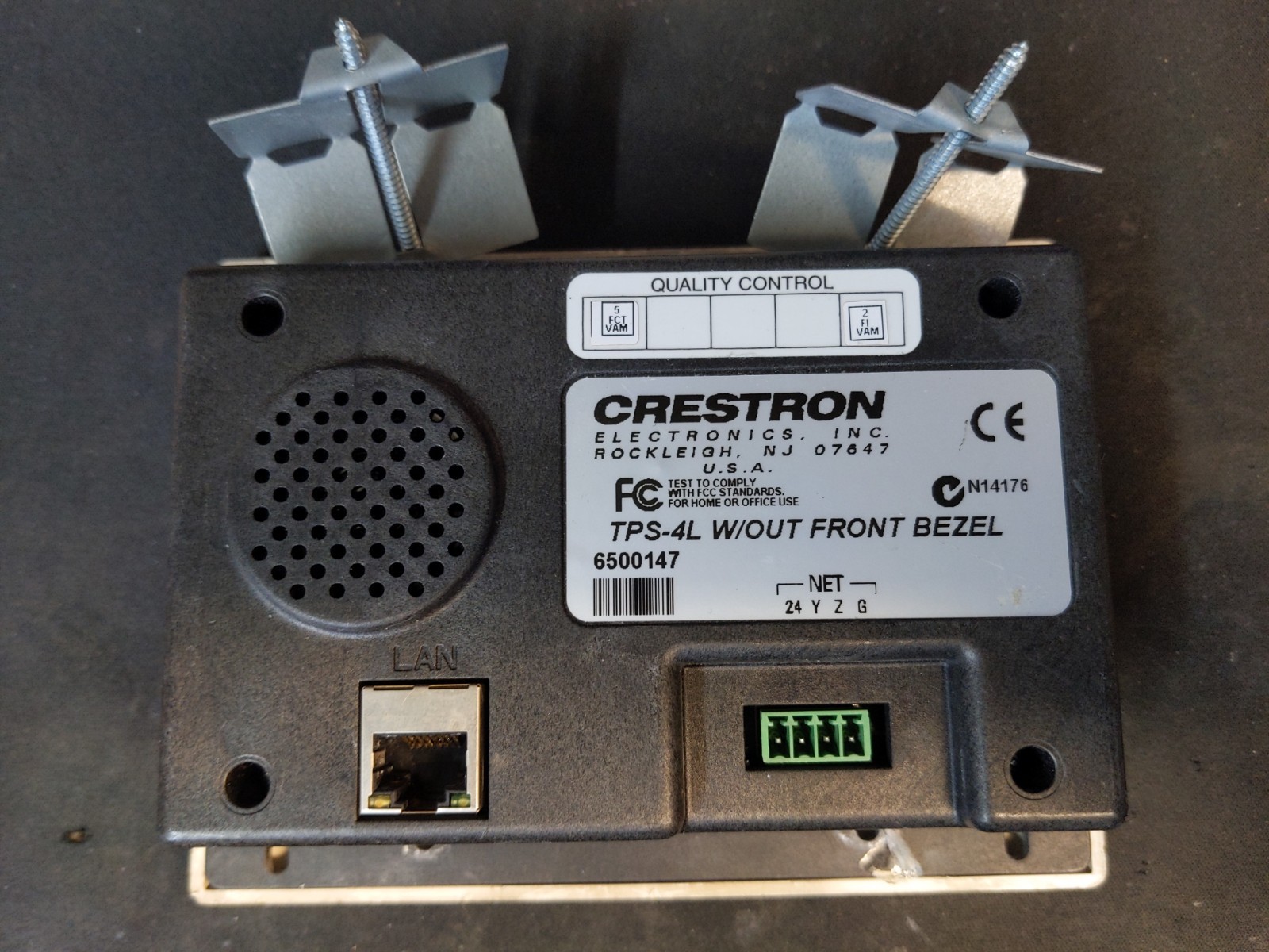 Crestron TPS-4L 6500147 3.6″ Touch Panel w/ Bezel & Mount Brackets Tested