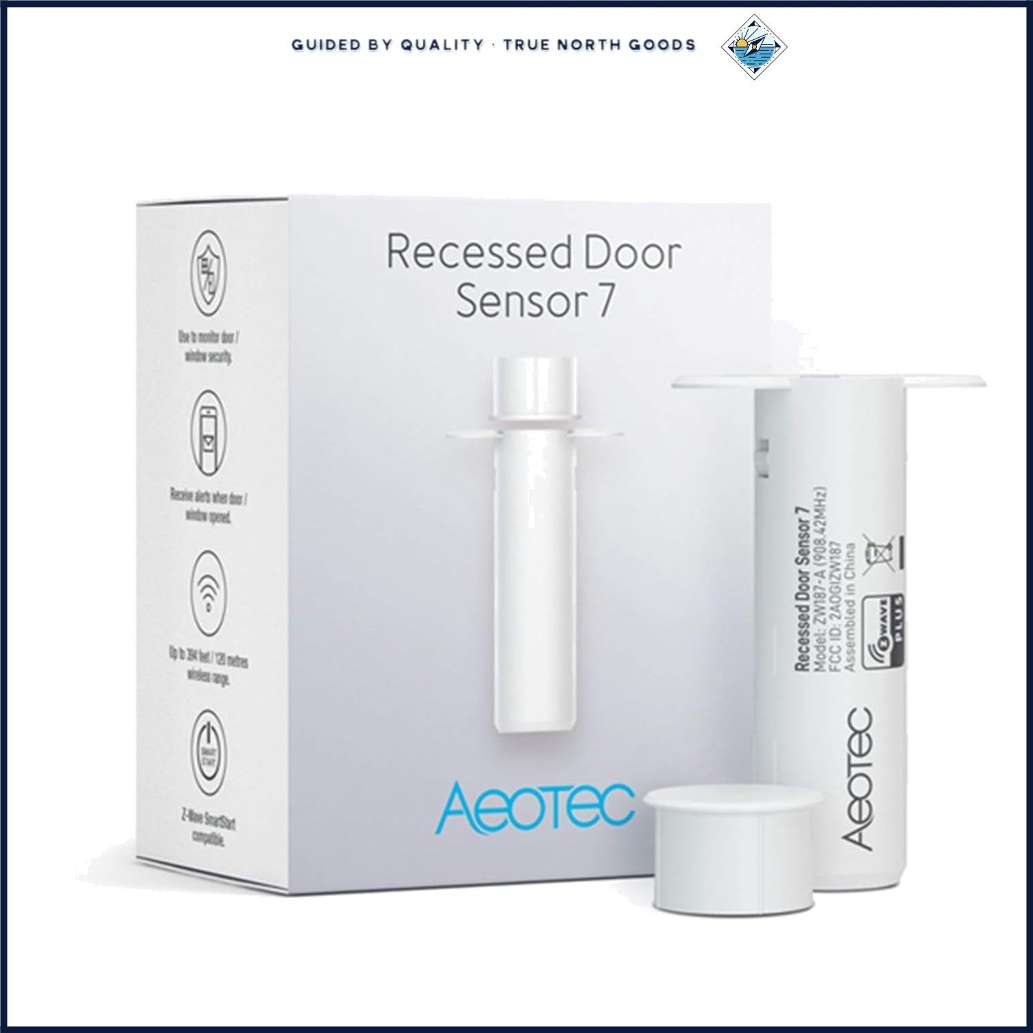 Z-Wave Plus Smart Door Sensor for Home Security with Magnetic Contact System