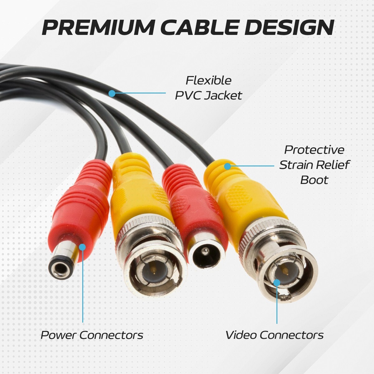 4 x Security Camera Video Cable 100FT BLACK BNC RCA Wire DVR CCTV Surveillance