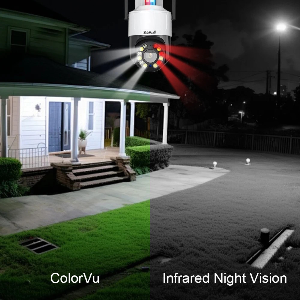 JideTech 5MP 5X Optical Zoom Outdoor Wi-Fi PTZ Security Camera Sound Light Alarm
