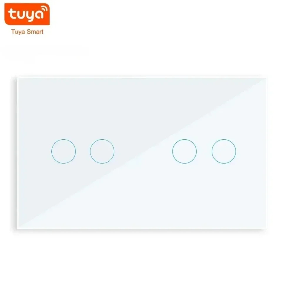Melery 147*86MM Tuya WIFI Smart Wall Switch Touch Glass, Alexa/Google 4/5/6Gang