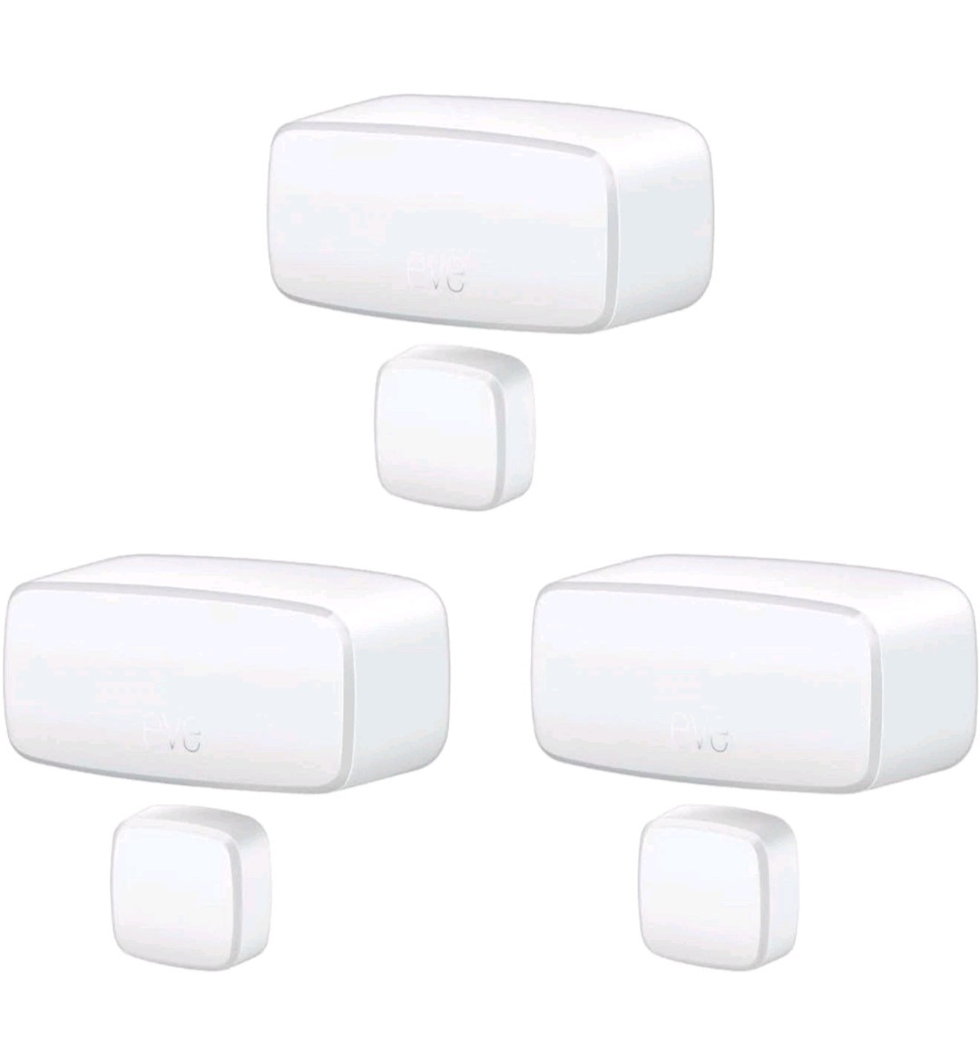 New Sealed Matter Eve Door & Window Wireless Contact Sensor – 3 Pack White