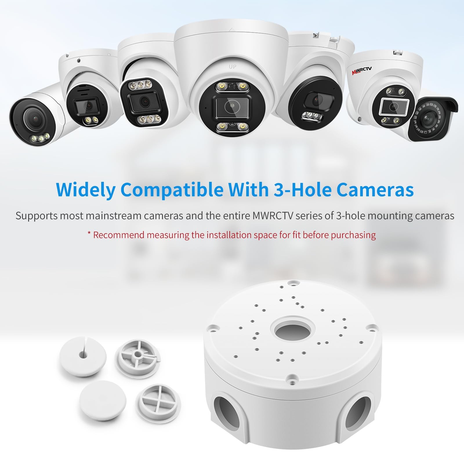 8 PCS Universal Security Camera Junction Box ABS Waterproof Wall Mount Bracket
