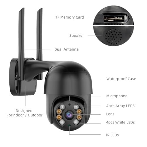 4K 8MP Wireless PTZ Security Camera – Waterproof, Human Detection, Auto Tracking