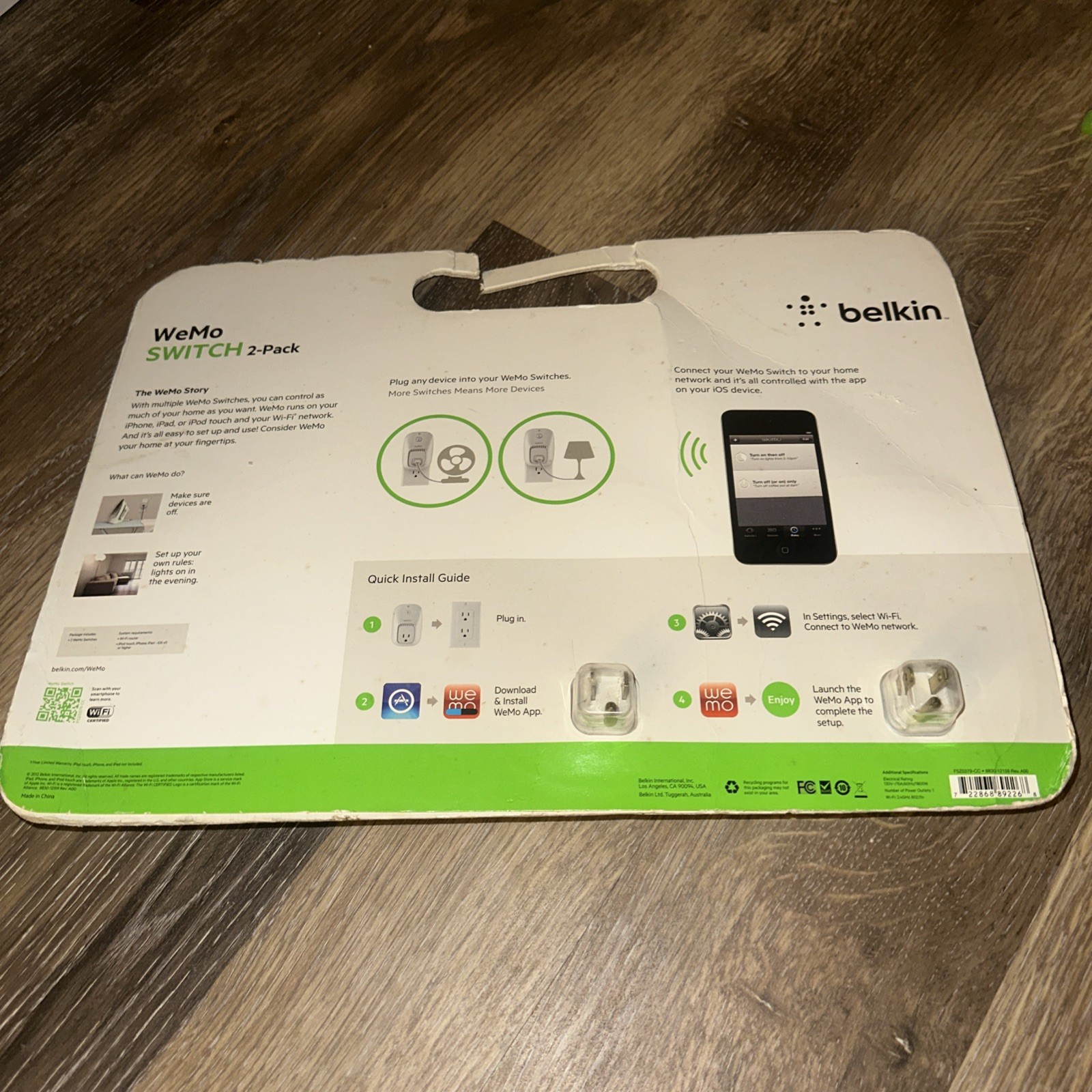 Belkin WeMo Smart Switch 2 Pack, White NEW in Sealed Package Works With I Phone