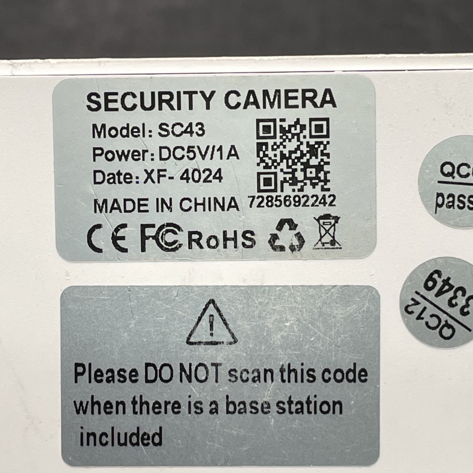 CAMCAMP Outdoor Security Camera Wireless Cameras for Home 360° View FOR PARTS