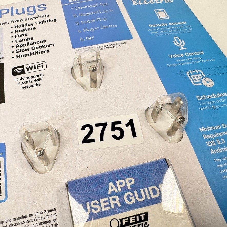 Feit Electric WiFi Smart Plug – 3 Pack (Works with Alexa, Google Home, Siri)