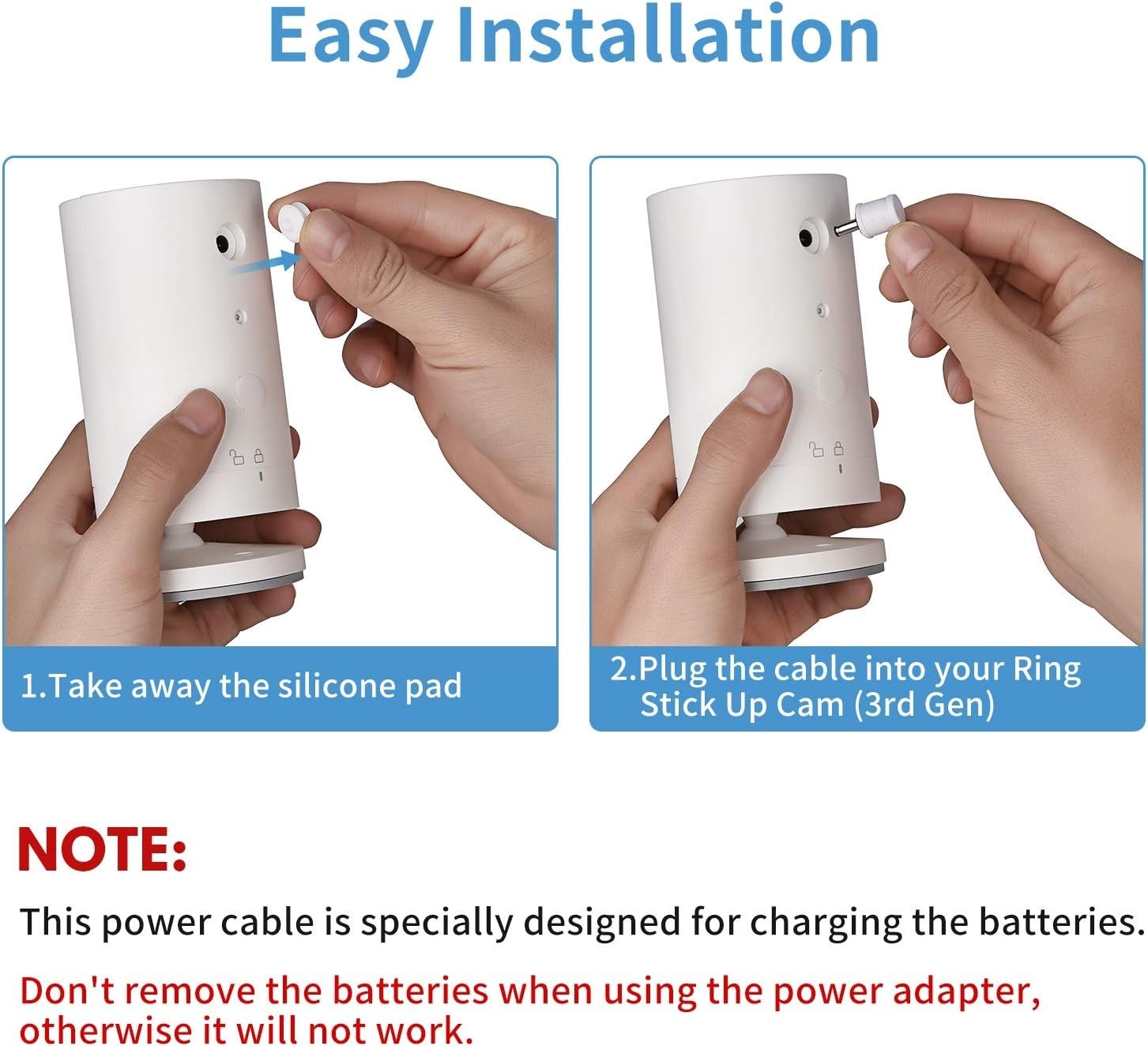 Adaptador Energia Camara Ring 3Gen Cable 9M Exterior Resistente Carga Continua