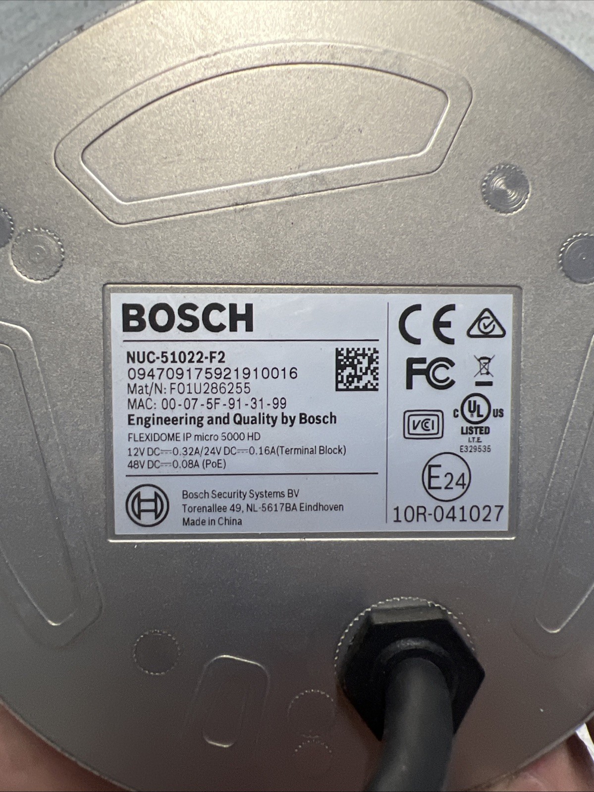 Bosch NUC-51022-F2 W IP Camera 1.0 Lux 3.84w Fixed Dome 2mp
