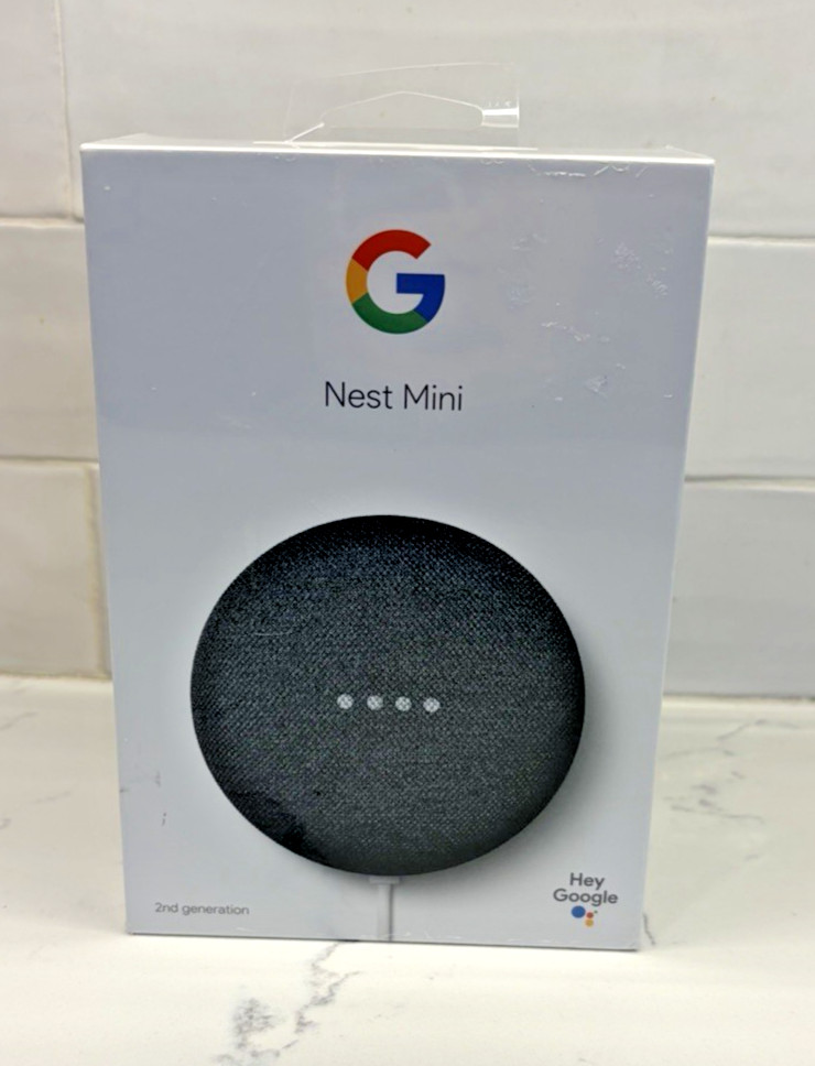 Google Nest Mini (2nd Generation) Smart Speaker Charcoal – NEW/SEALED