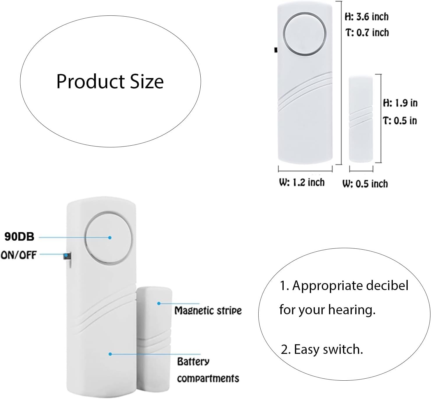 Wireless 90dB Door & Window Security Alarms – 15 Pack for Peace of Mind
