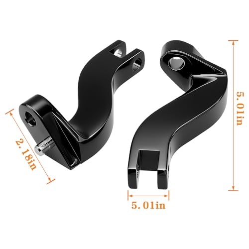 Black Rear Passenger Foot Peg Mount Bracket Kits for 1993-2025 Harley Touring