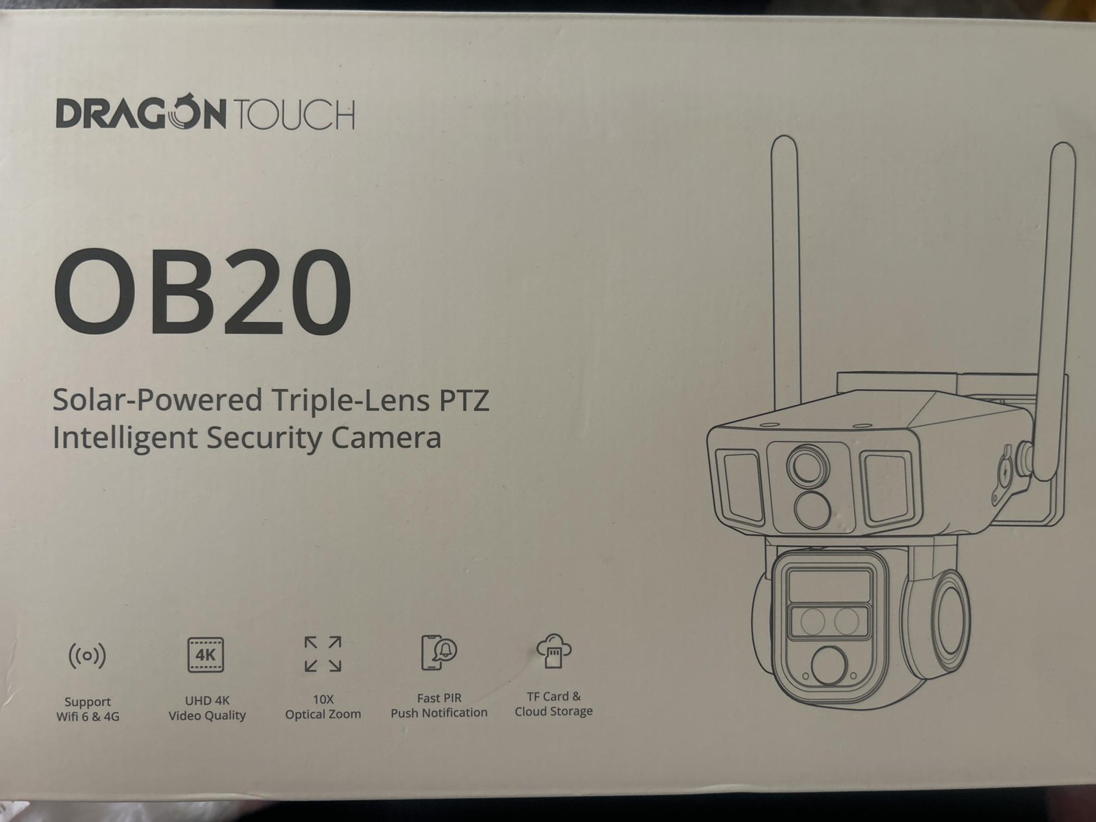 Dragon Touch 4G LTE Cellular Security Camera, 4K Wireless Outdoor Solar Camera 1
