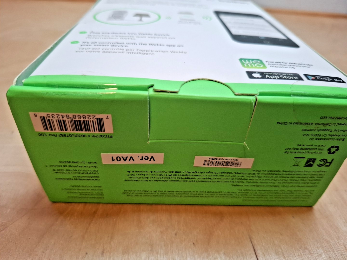 Belkin WeMo Switch Wi-Fi Smart Plug Android IOS F7C027fc New