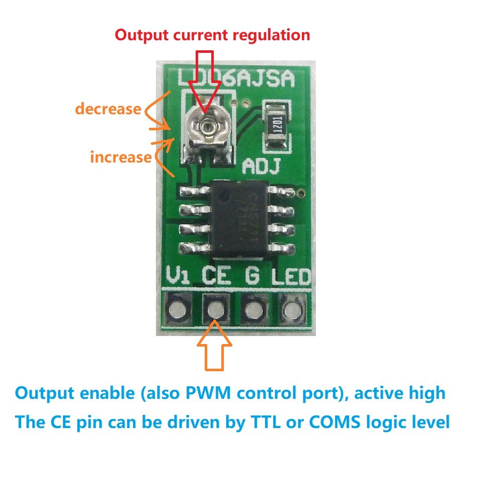 DC 3.3V 3.7V LED Driver 30-1500MA Constant Current Adjustable Module PWM