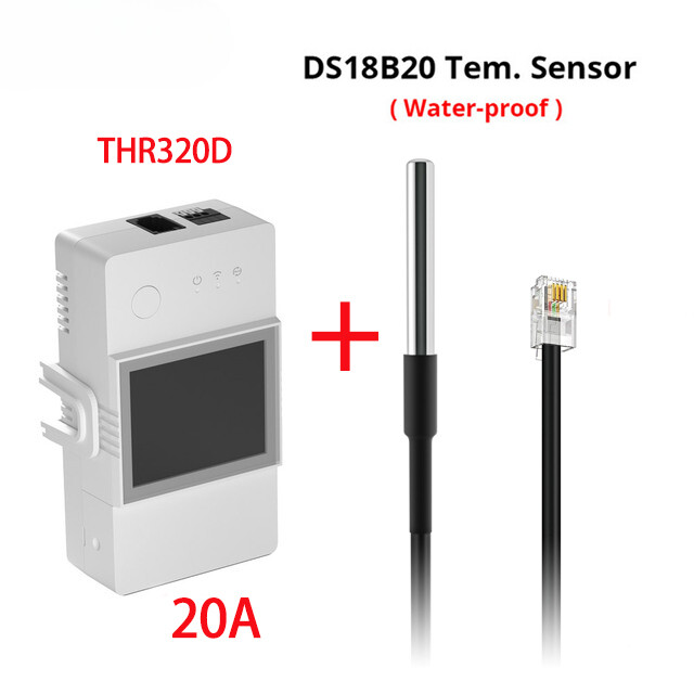 20A Wifi Smart Temperature and Humidity Monitoring Switch THS01 DS18b20 Sensor