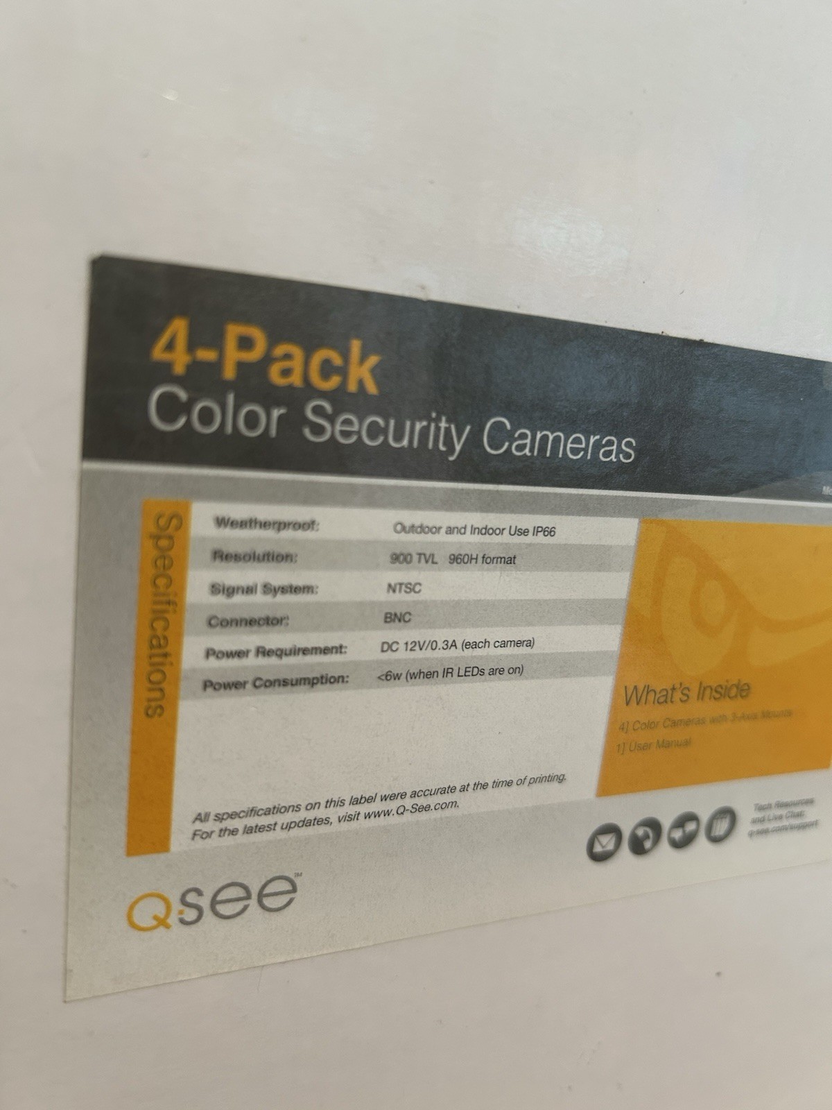 Q-See QM9902B 1000TVL Indoor / Outdoor Bullet Camera Gray, X (4)
