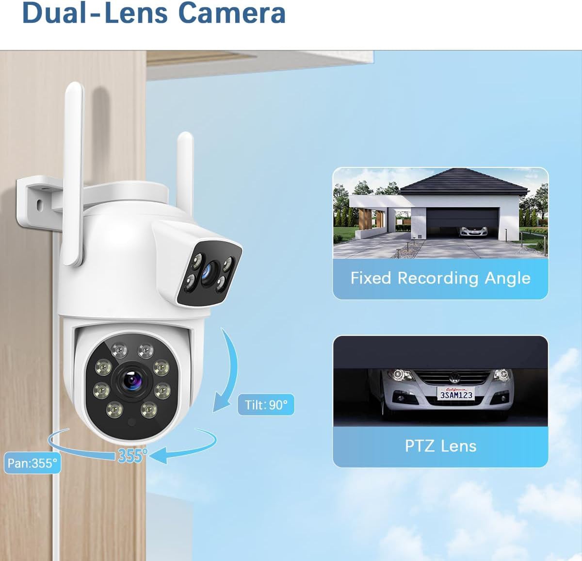 4MP Home Wireless Security Camera System Outdoor 500GB HDD 10CH WiFi NVR Audio