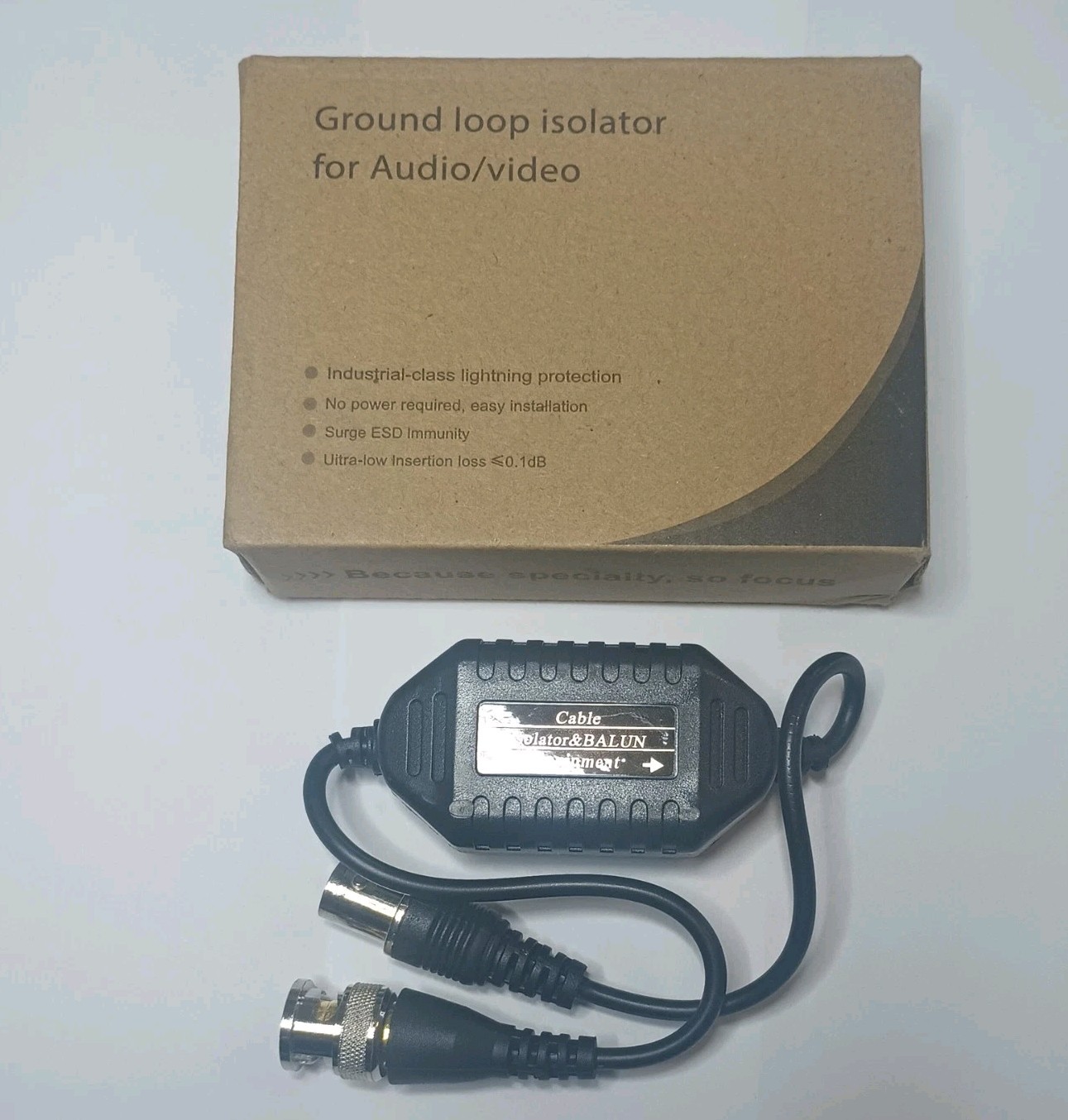 Rohs G-01 Security Camera Ground Loop Isolator Black BNC Male to Female Coaxial
