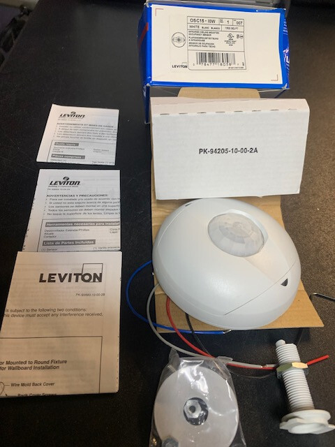 LEVITON OSC15-I0W WH OCC SENS CEILING 24VDC
