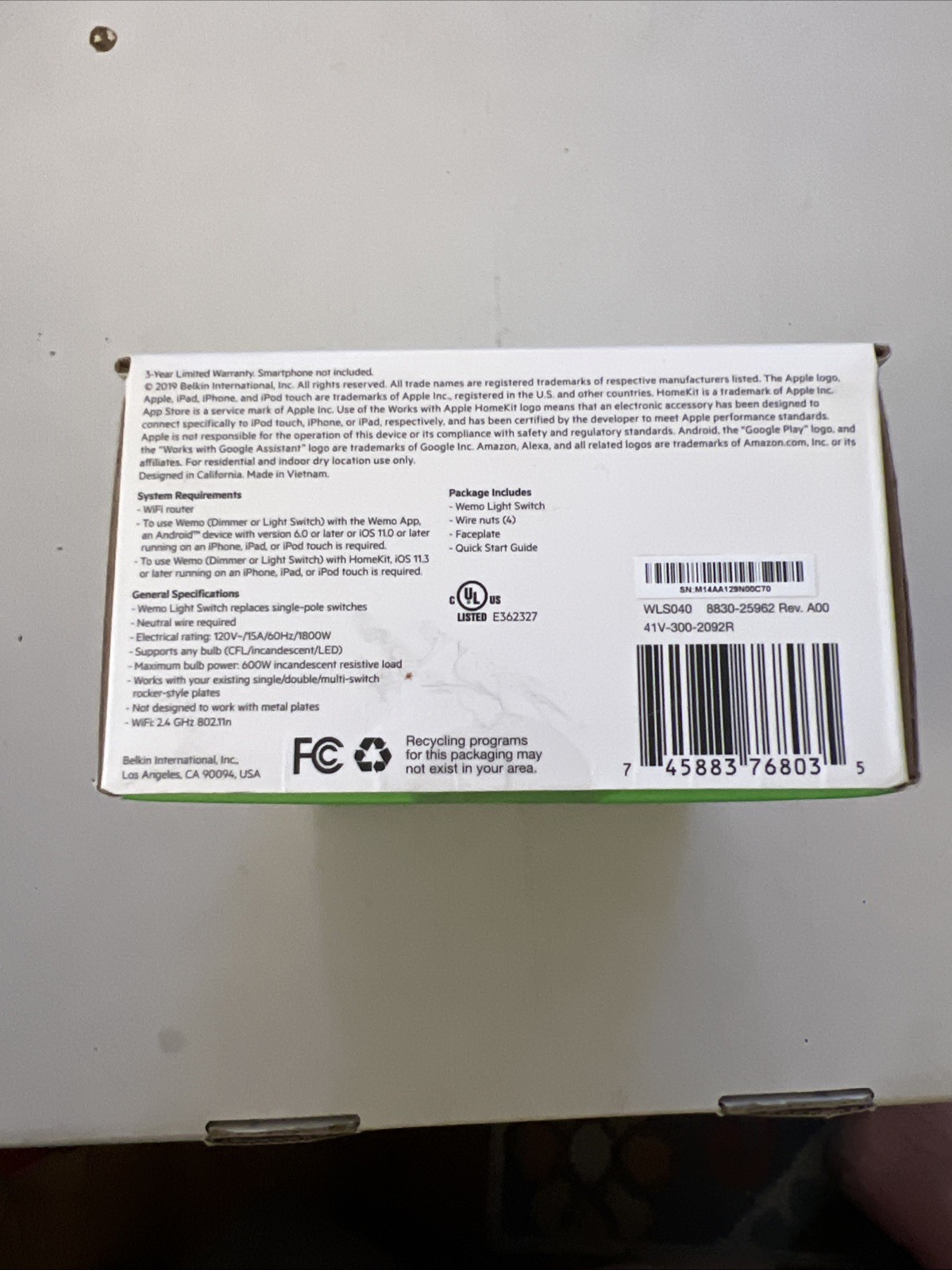 WeMo WiFi Smart Light Switch! Dimmer Voice Control BRAND NEW!