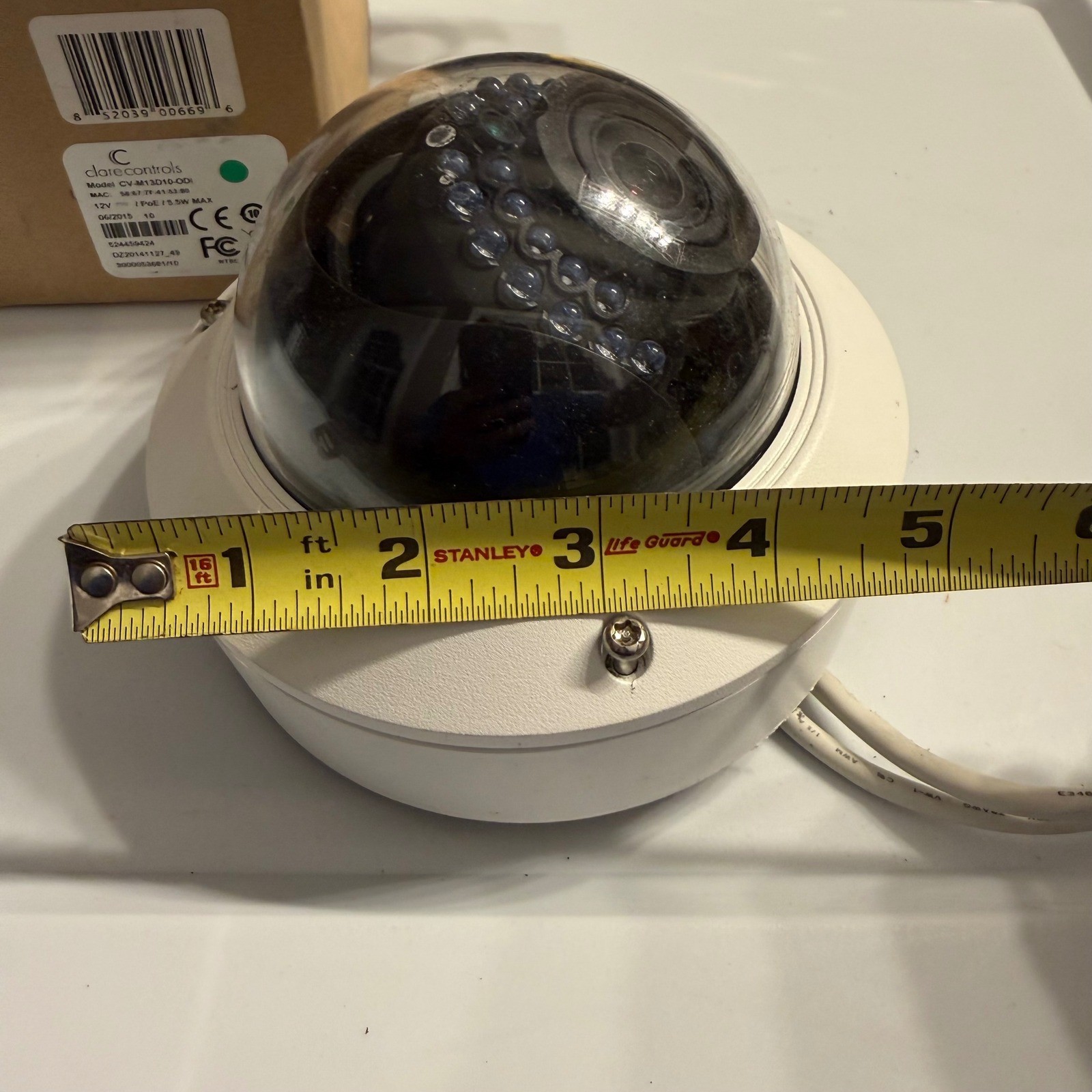 Clare Controls CV-M13D10-ODI Outdoor IP Dome Camera White PoE Night Vision