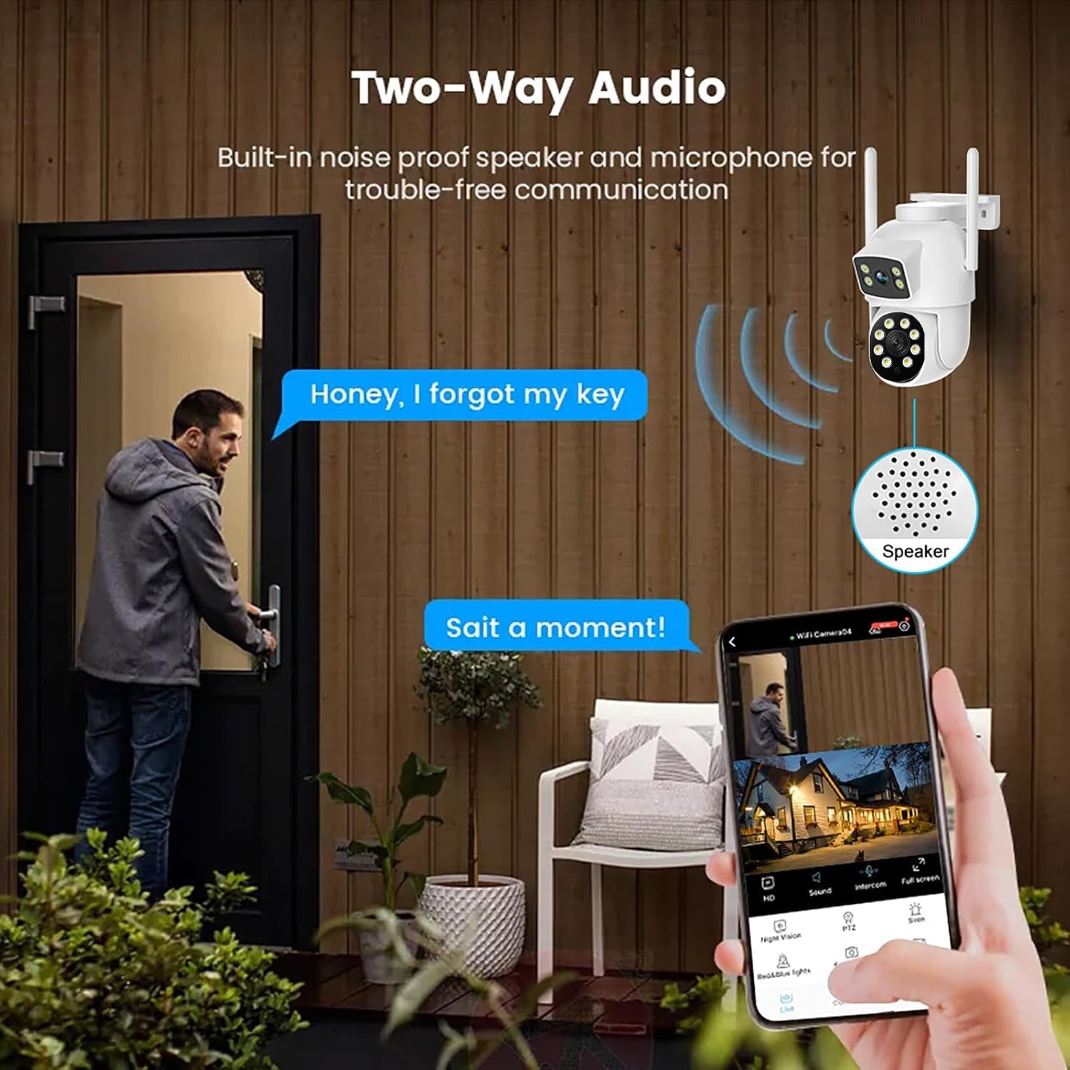 Dual Lens Wireless CCTV System Outdoor 4MP Security Camera WiFi with Hard Drive
