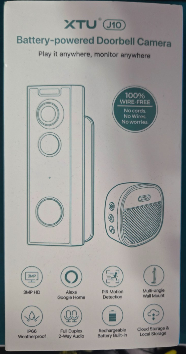 XTU Doorbell Camera Wireless No Subscription, 2K Video Doorbell with Chime, 2…