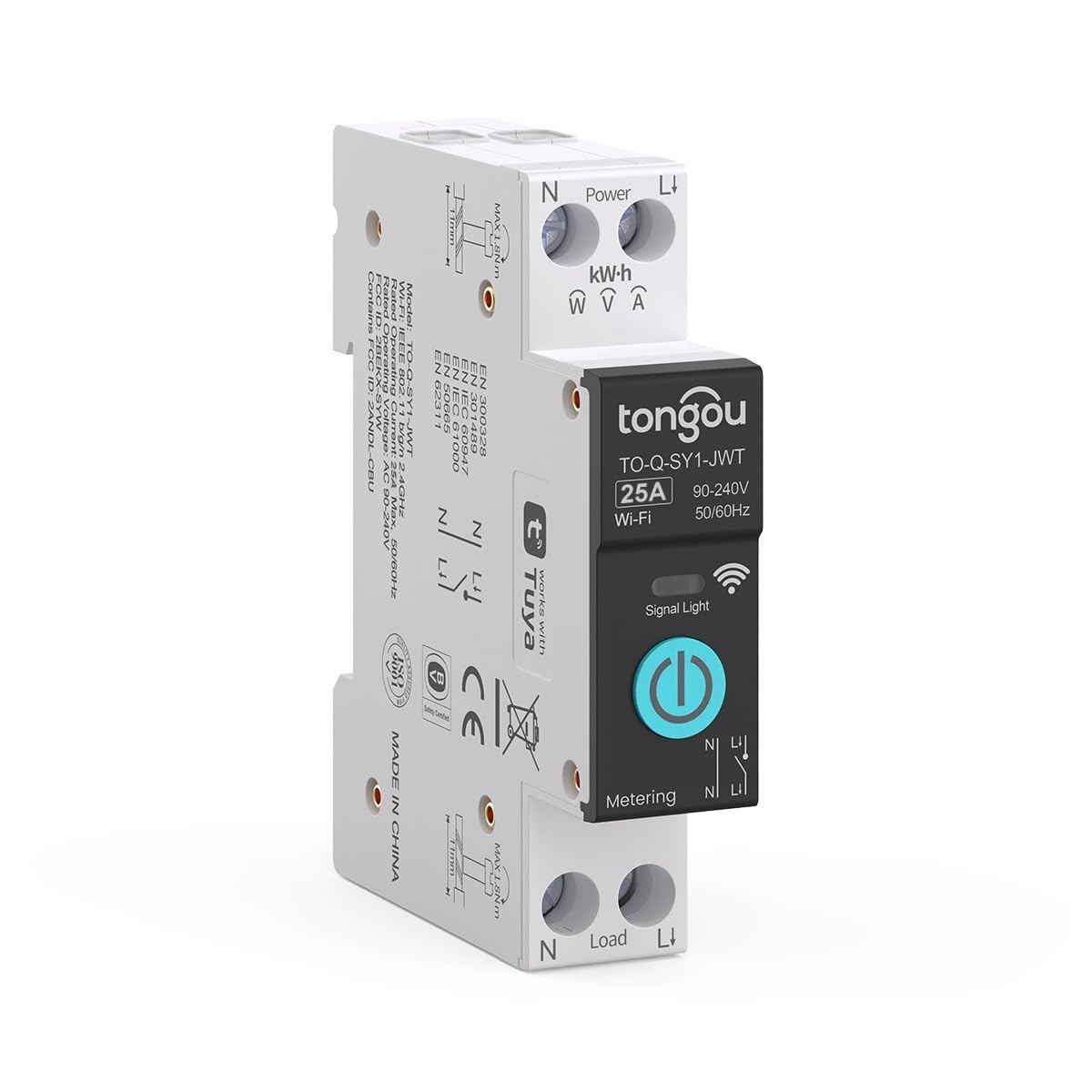 Tongou Smart WiFi Switch 25A 90-240V Din Rail Mounted App Remote Control