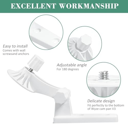 2-Pack Wall Mount, Specially Designed for Wyze Cam Pan V3, 180° Tilt