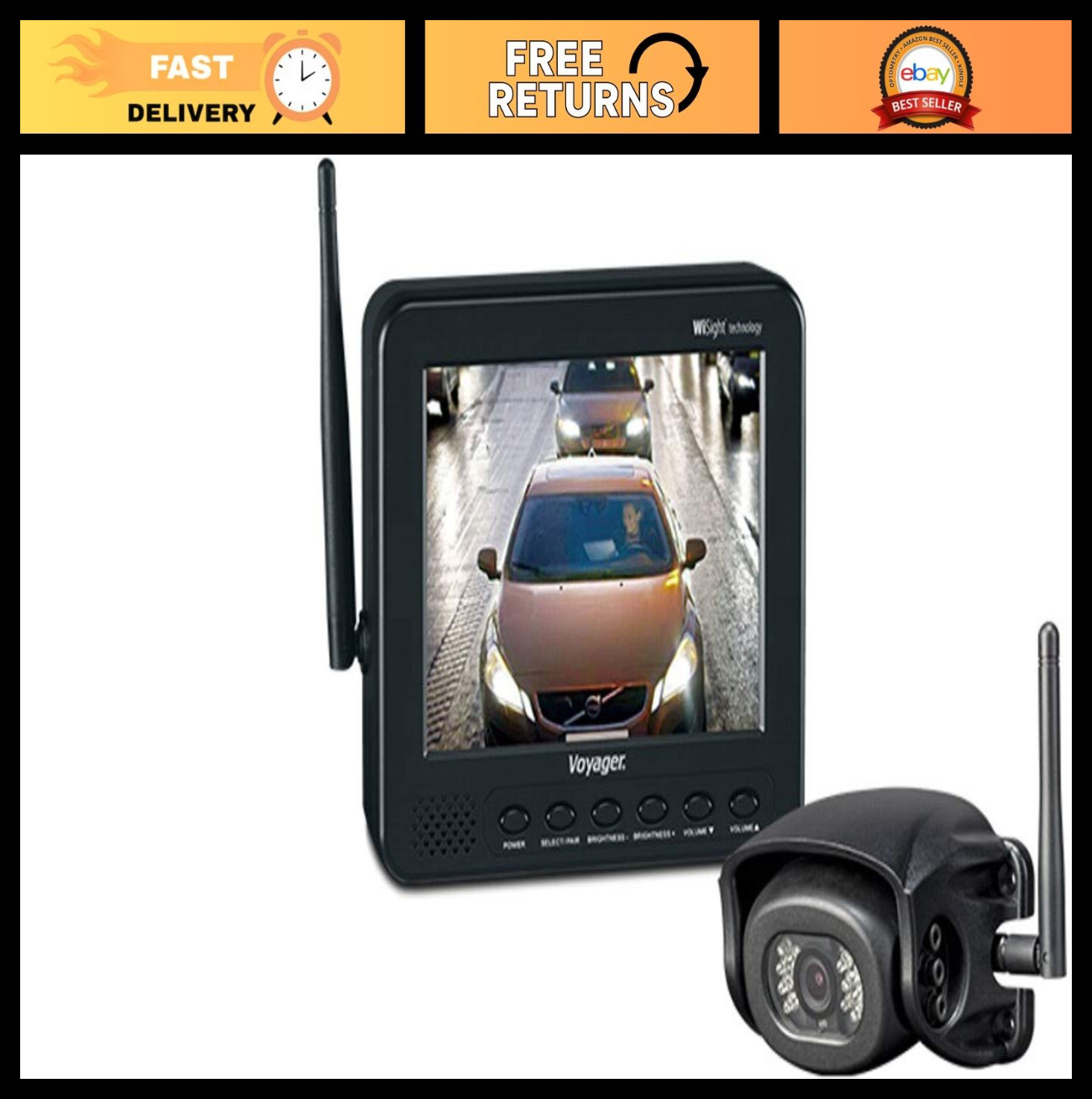Digital Wireless Camera System with 5.6″ Display & Built-In Speaker, 1 Camera, J