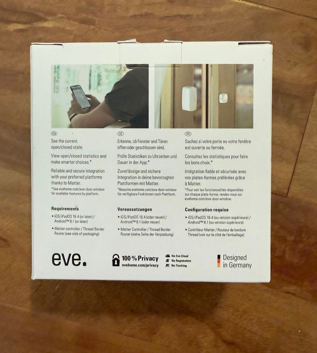 Eve Door Window Wireless Contact Sensor Matter Thread Smart Home New Sealed
