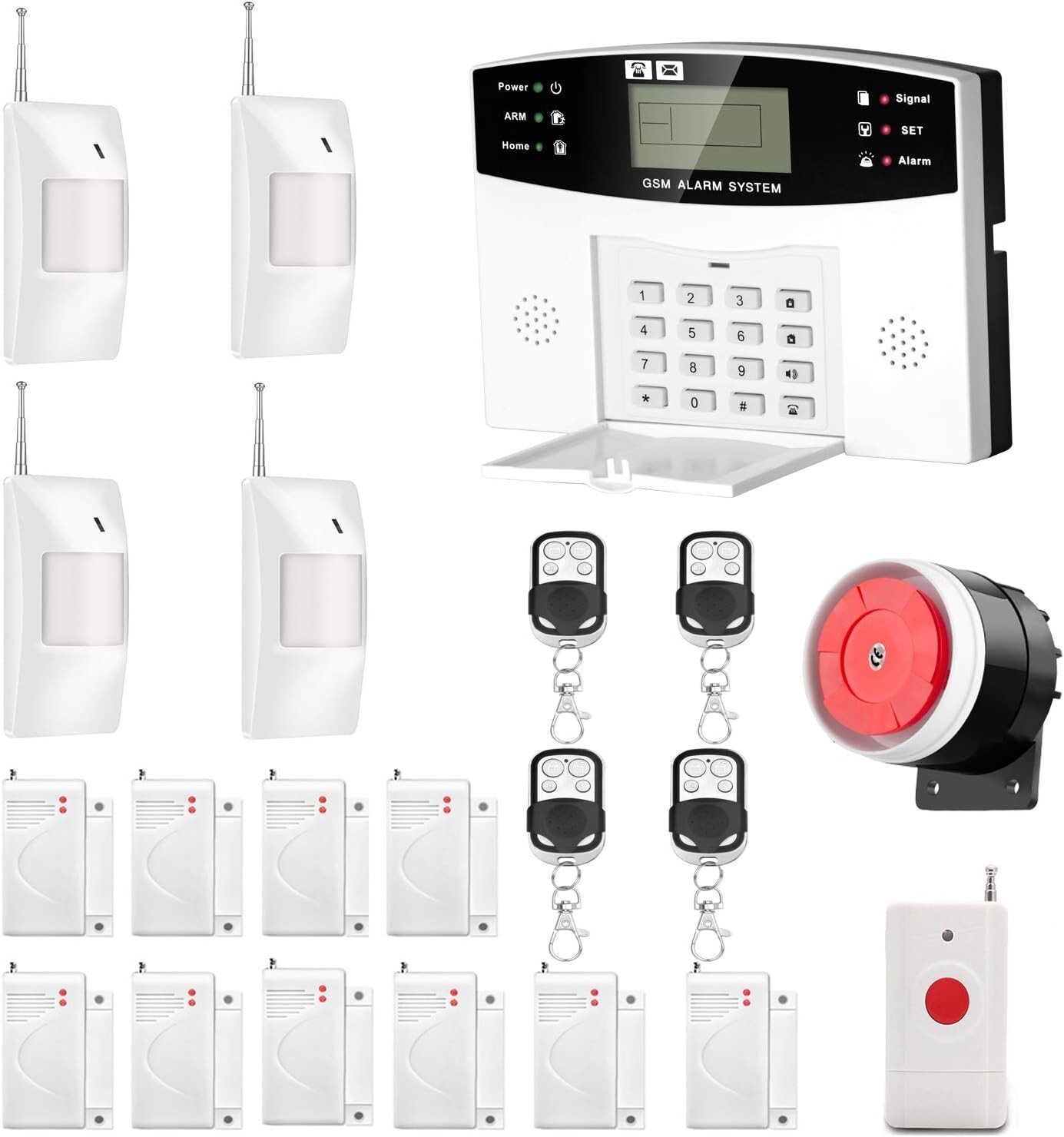 Security Alarm System 99+7 Zone Auto Dial 3/4G GSM SMS Home Burglar Security …