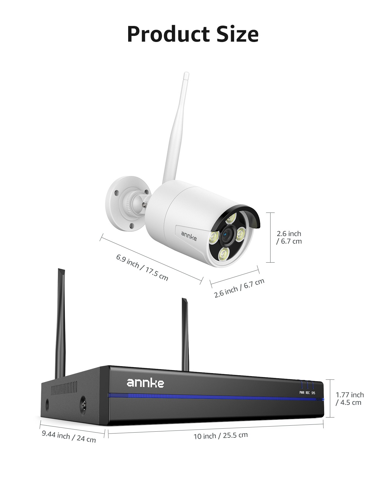 ANNKE 3MP Wireless AI Security Camera System 8CH NVR Two Way Audio Recording 4TB
