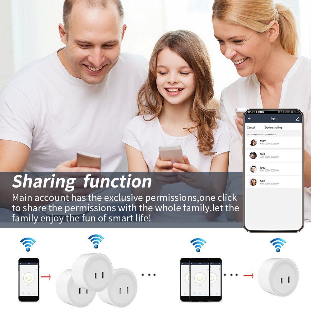 Power Socket 2 Pin Plug Adapter Remote Control WIFI DIY Smart Timmer Outlet Lot