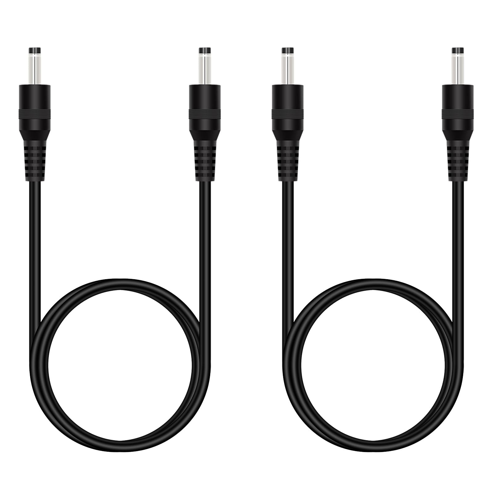 DC Power Cable 3.5mm x 1.35mm Male to Male Jack Adapter CCTV LED 3FT 2 PCS