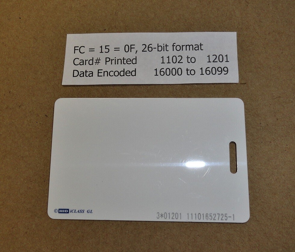 HID iCLASS Smart Card 2000PGGMN Format H10301, 13.56 MHz, New, Free Shipping 26B