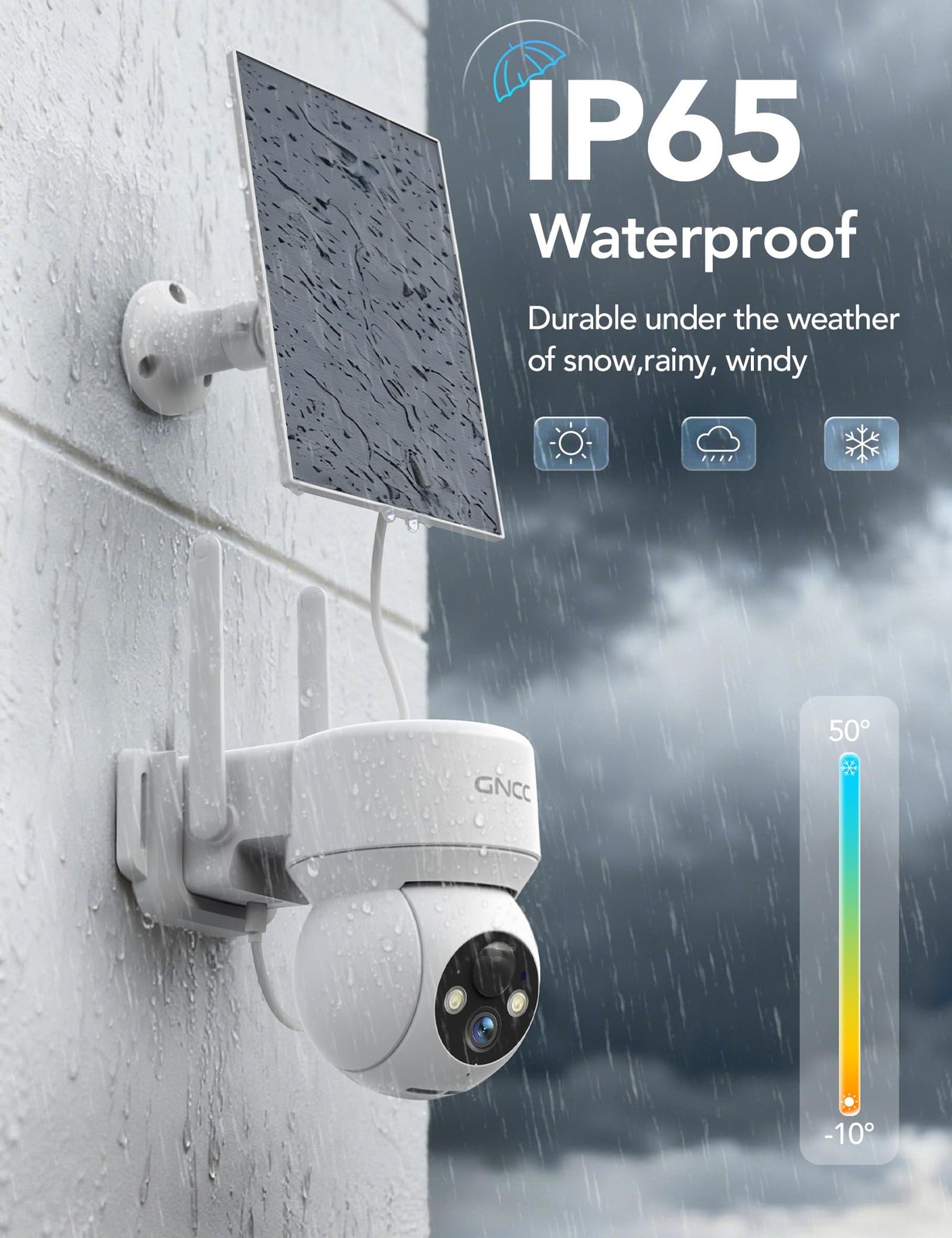 Solar Security Cameras Wireless Outdoor 2.4G WiFi, SD/Cloud Storage