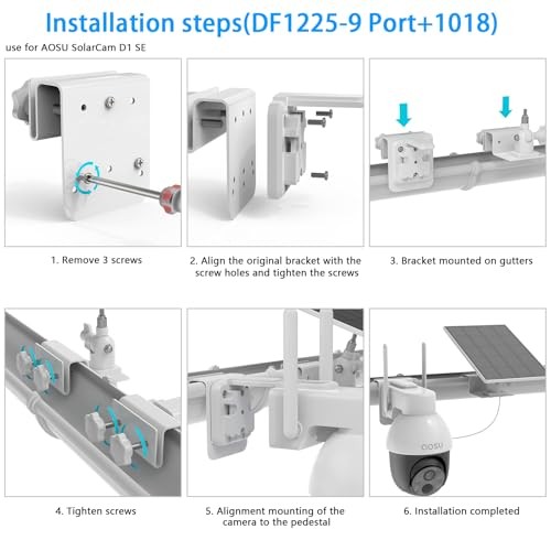 Gutter Mount Kits Compatible with AOSU Solar Security Cameras Wireless