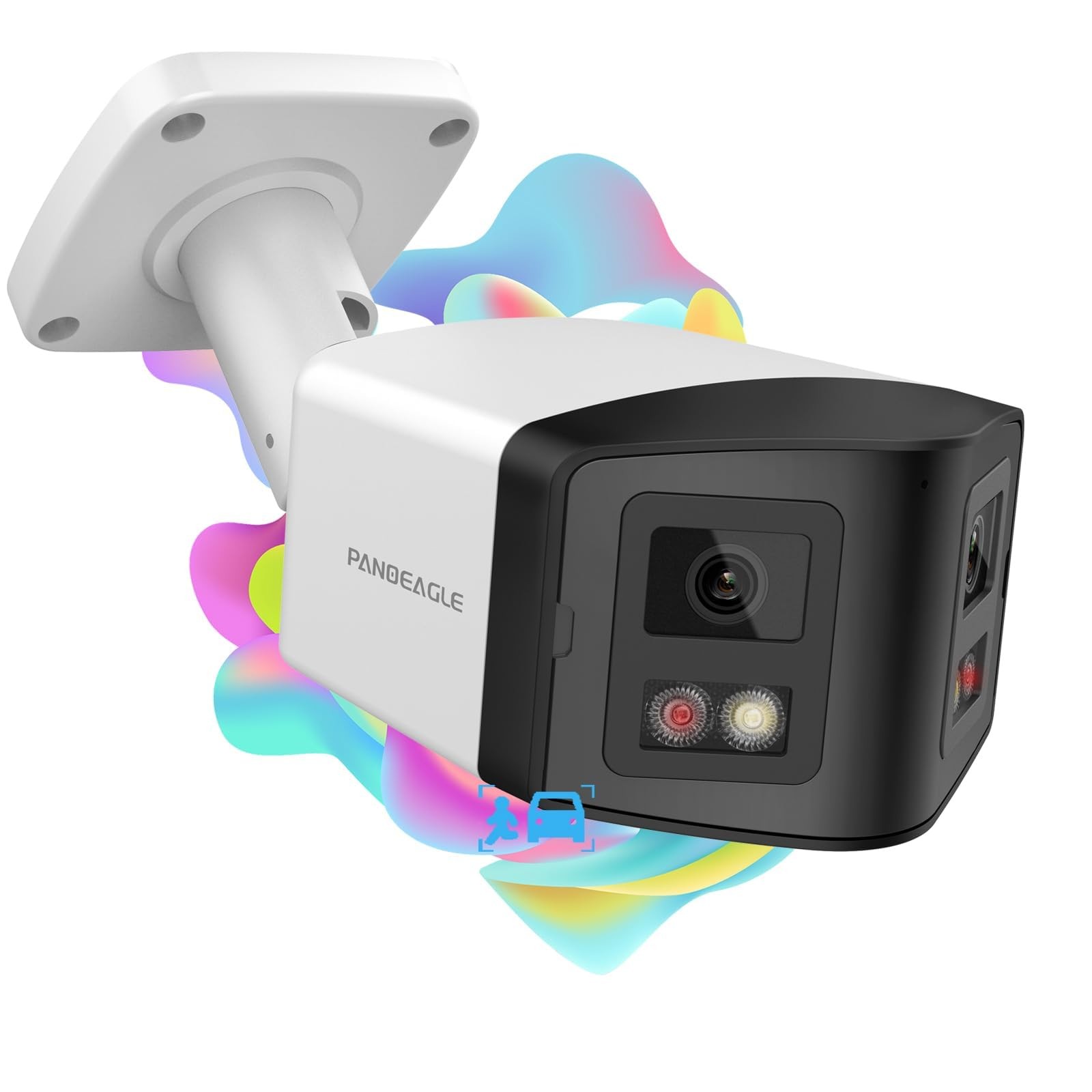4MP Dual Lens PoE IP Security Camera Outdoor with 180° Panoramic Wide Angle,S…
