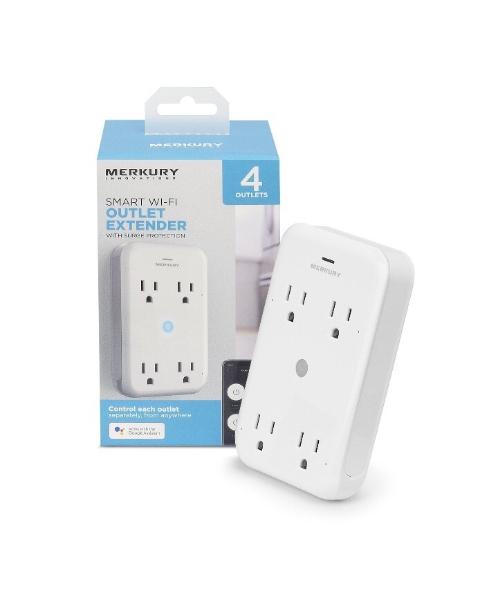 Merkury Innovations Smart Wi-fi Outlet Extender With Surge Protection, 4 Outlets