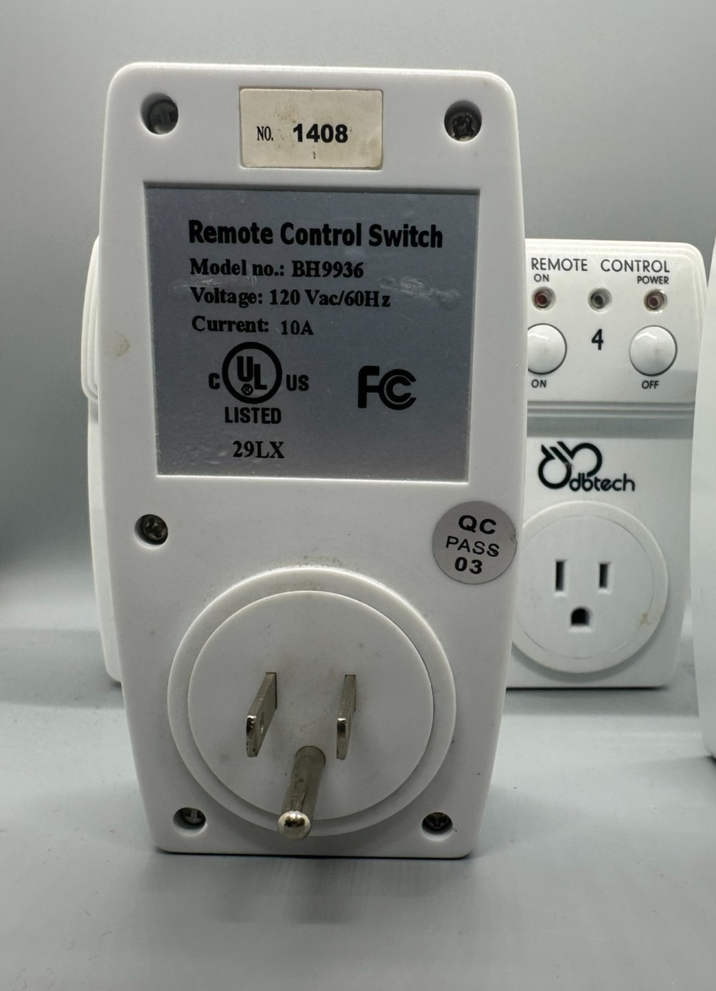 BH9936 Remote Control Outlet Plug Switch REPLACEMENTS 1 2 3 4 5 W/ OUT REMOTE