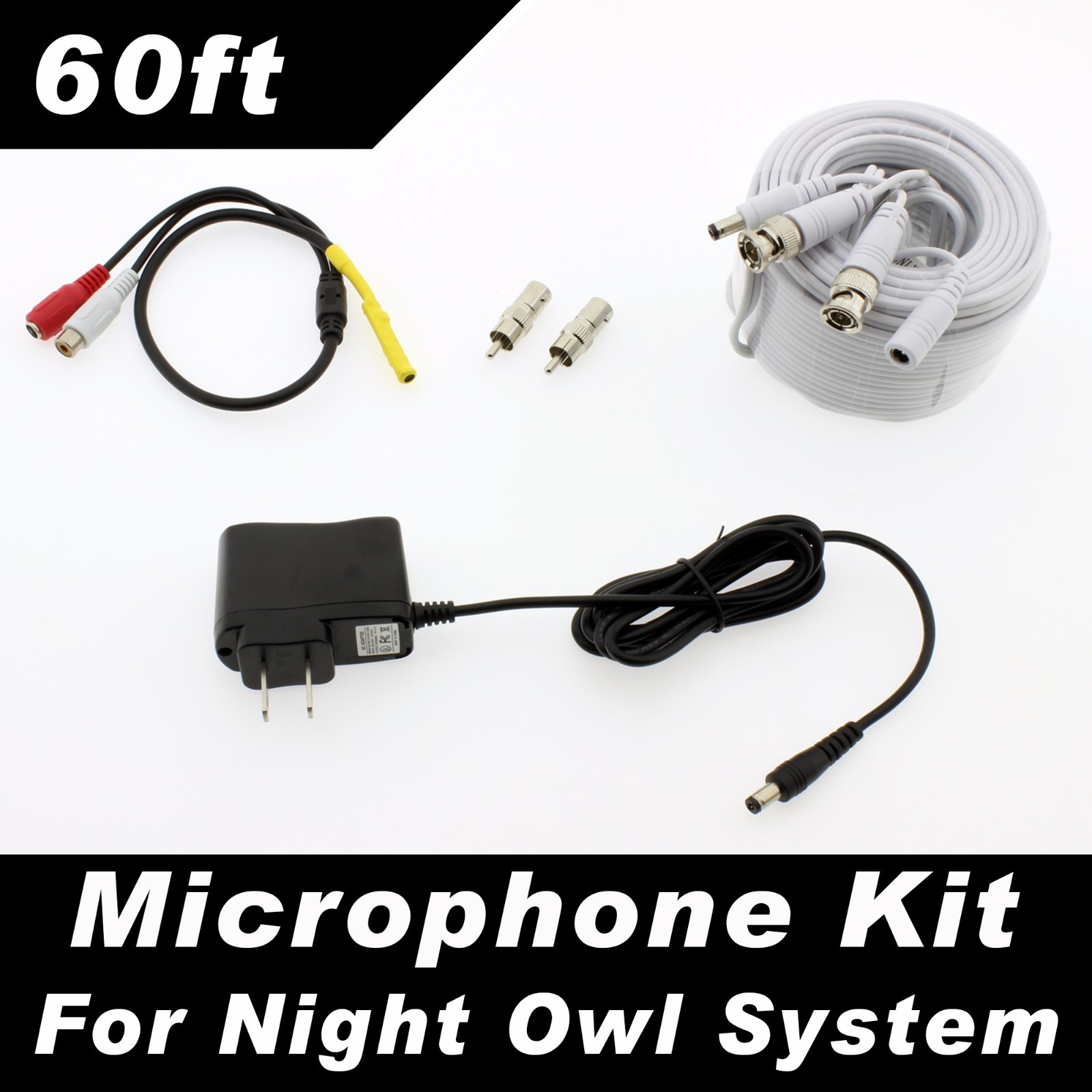 NightOwl Compatible 60′ Microphone Kit – all of NightOwl systems 60ft