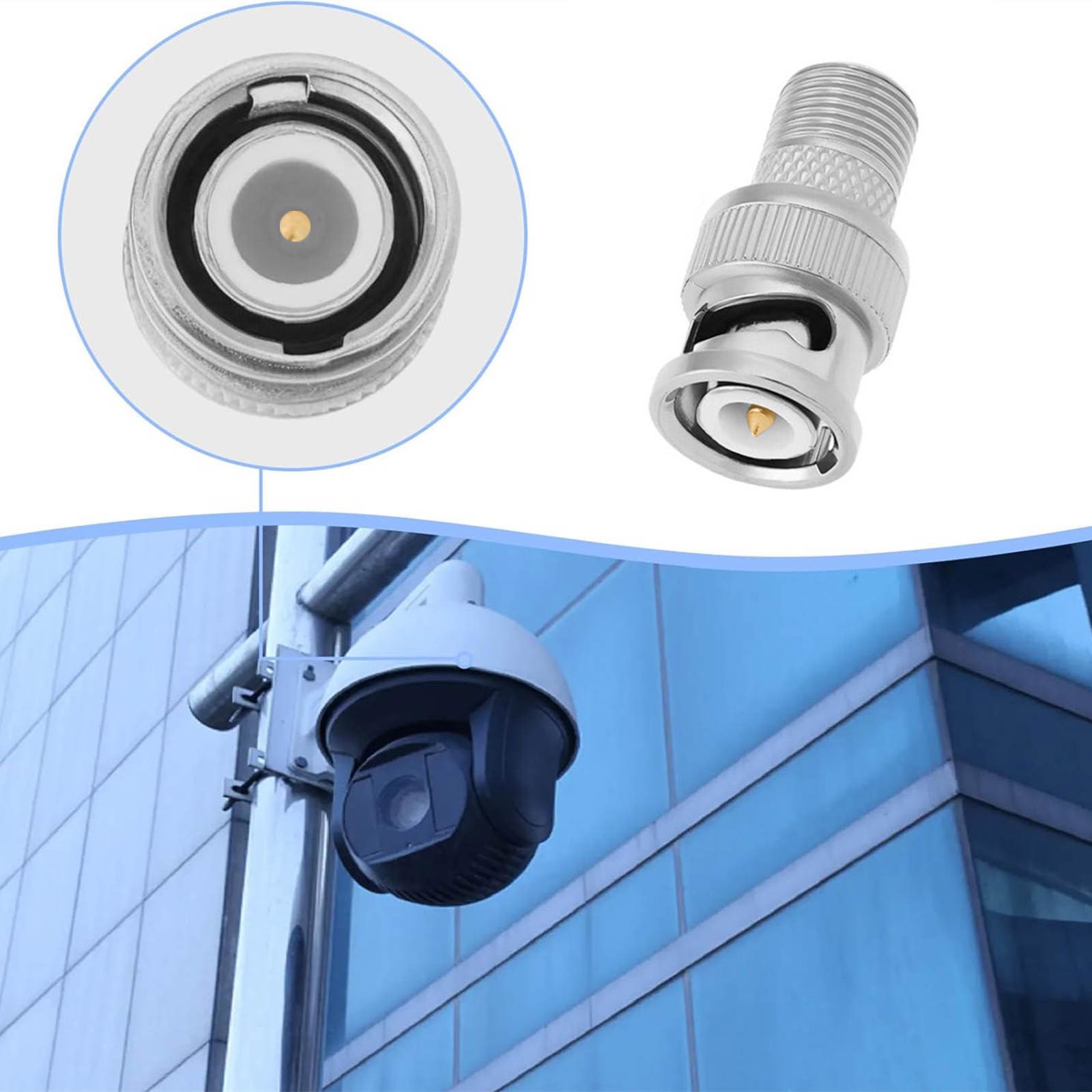 10PCS New BNC Male to F-Type Female Coaxial Adapter for CCTV and TV Application