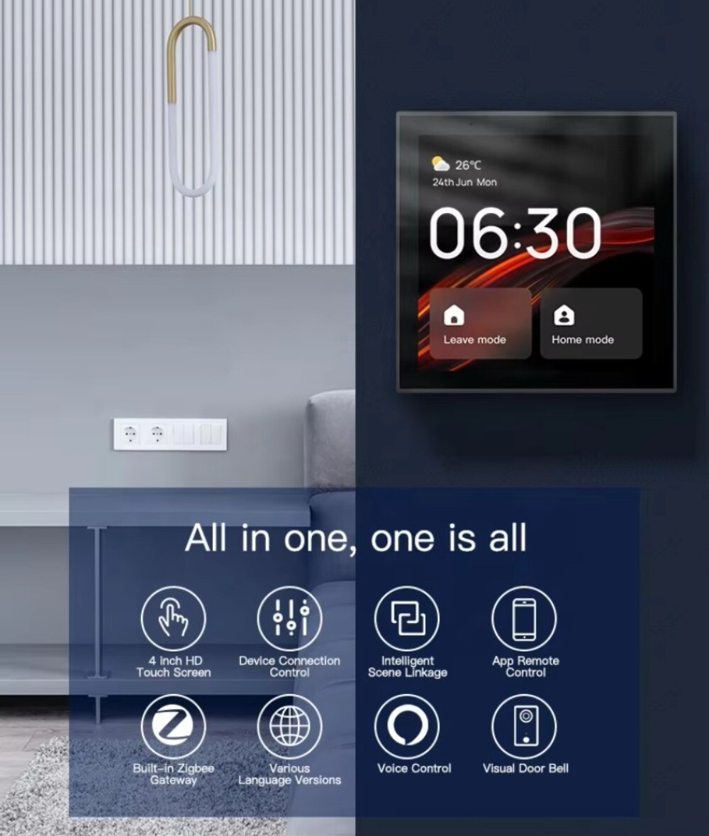 Wireless 4 inch Voice Control Smart Home Automation Control Touch Panel
